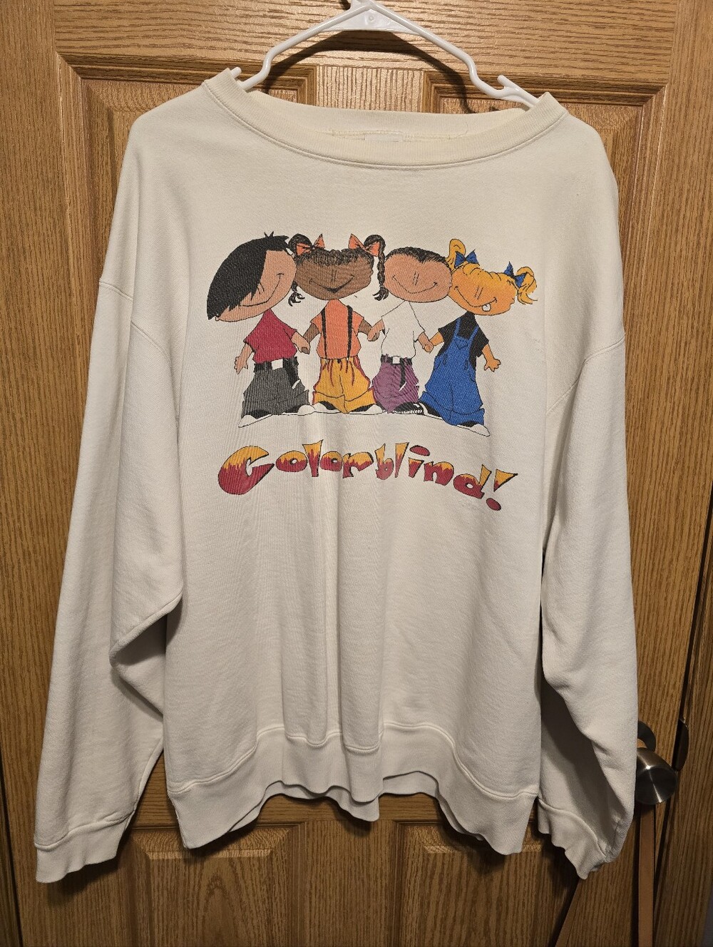 Vintage 90s Color Blind Crewneck Sweatshirt XL